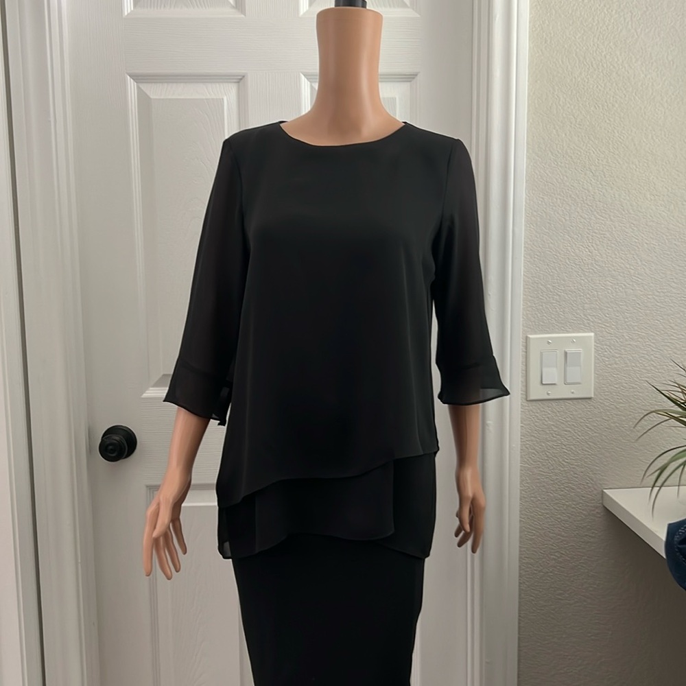 Black polyester blouse